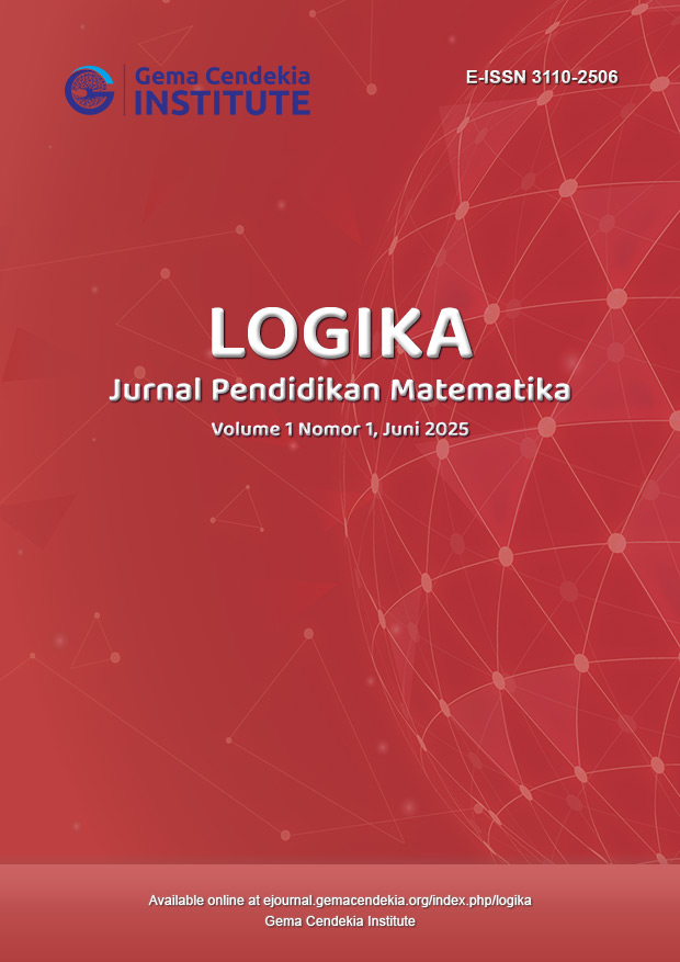 					View Vol. 1 No. 1: LOGIKA: Jurnal Pendidikan Matematika, Juni 2025
				