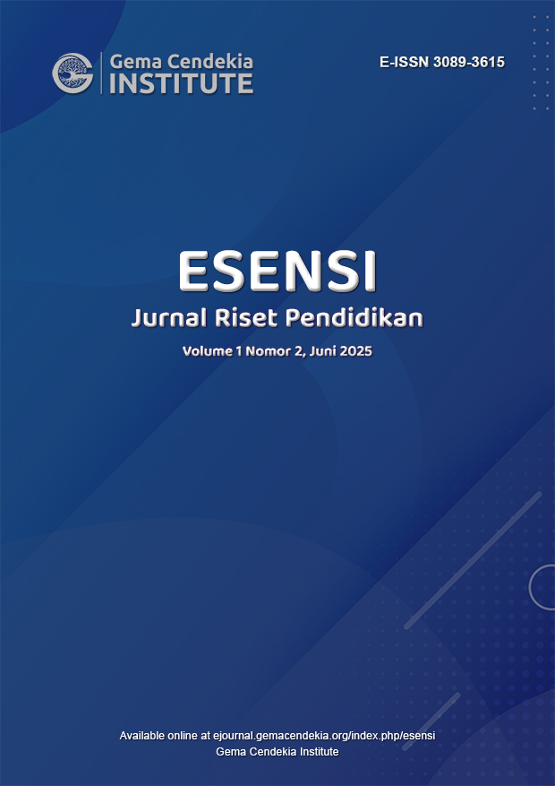 					View Vol. 1 No. 2 (2025): ESENSI: Jurnal Riset Pendidikan
				