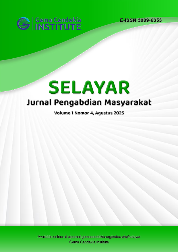					View Vol. 1 No. 4 (2025): SELAYAR: Jurnal Pengabdian Masyarakat, Agustus 2025
				
